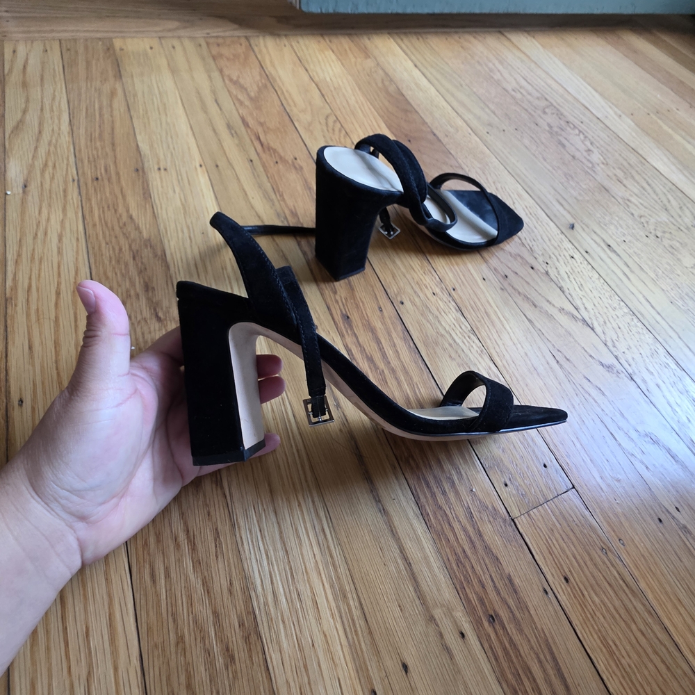 Ann Taylor Black Strappy Heels